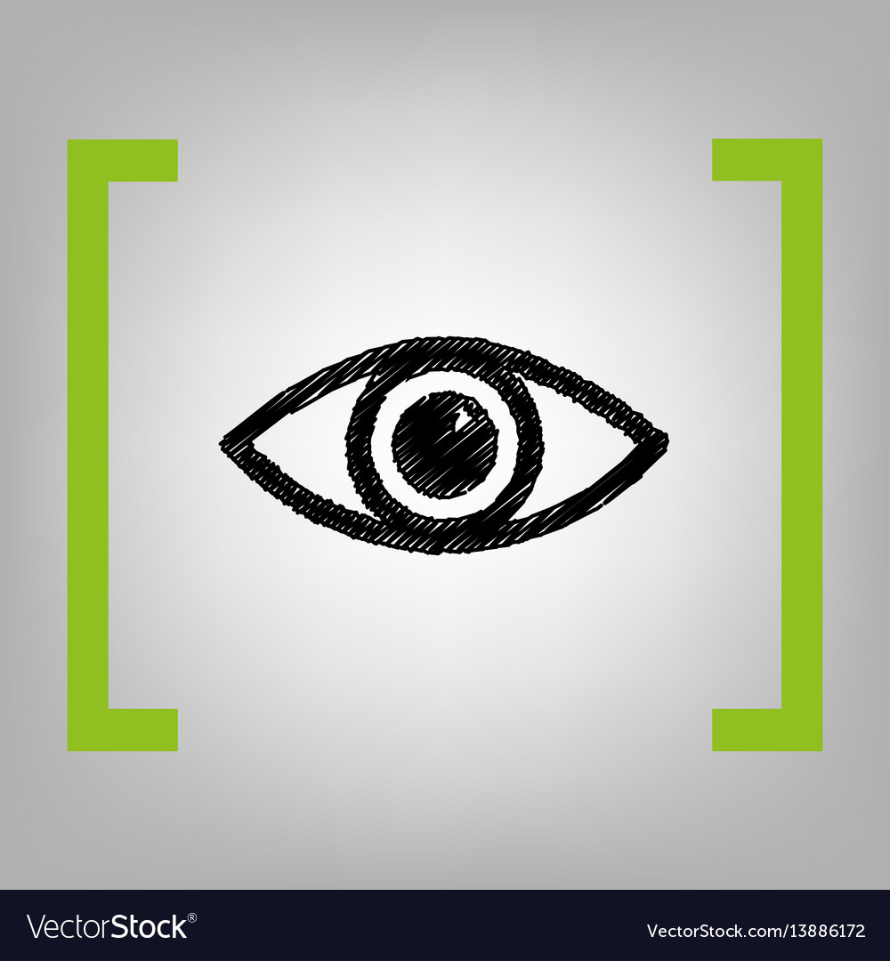 Eye Sign Black Scribble Icon Royalty Free Vector Image