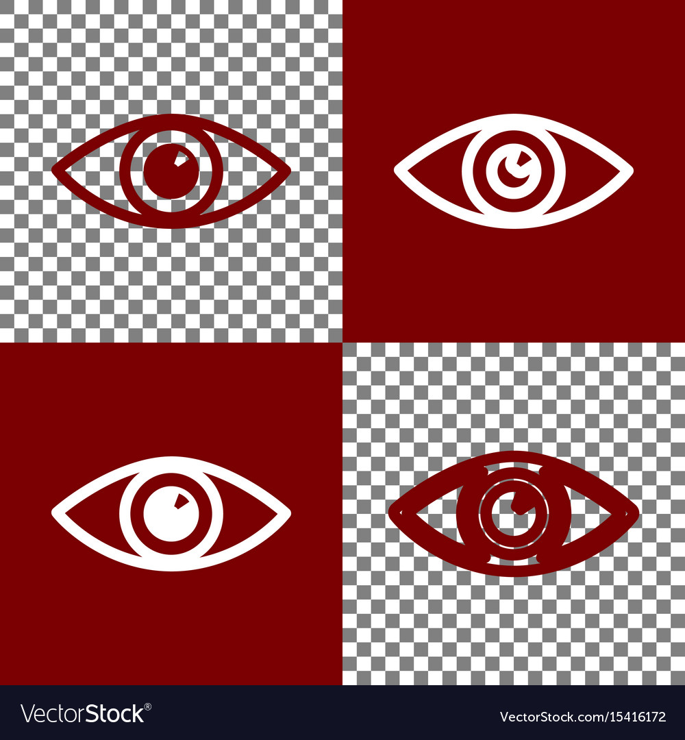 Eye sign bordo and white