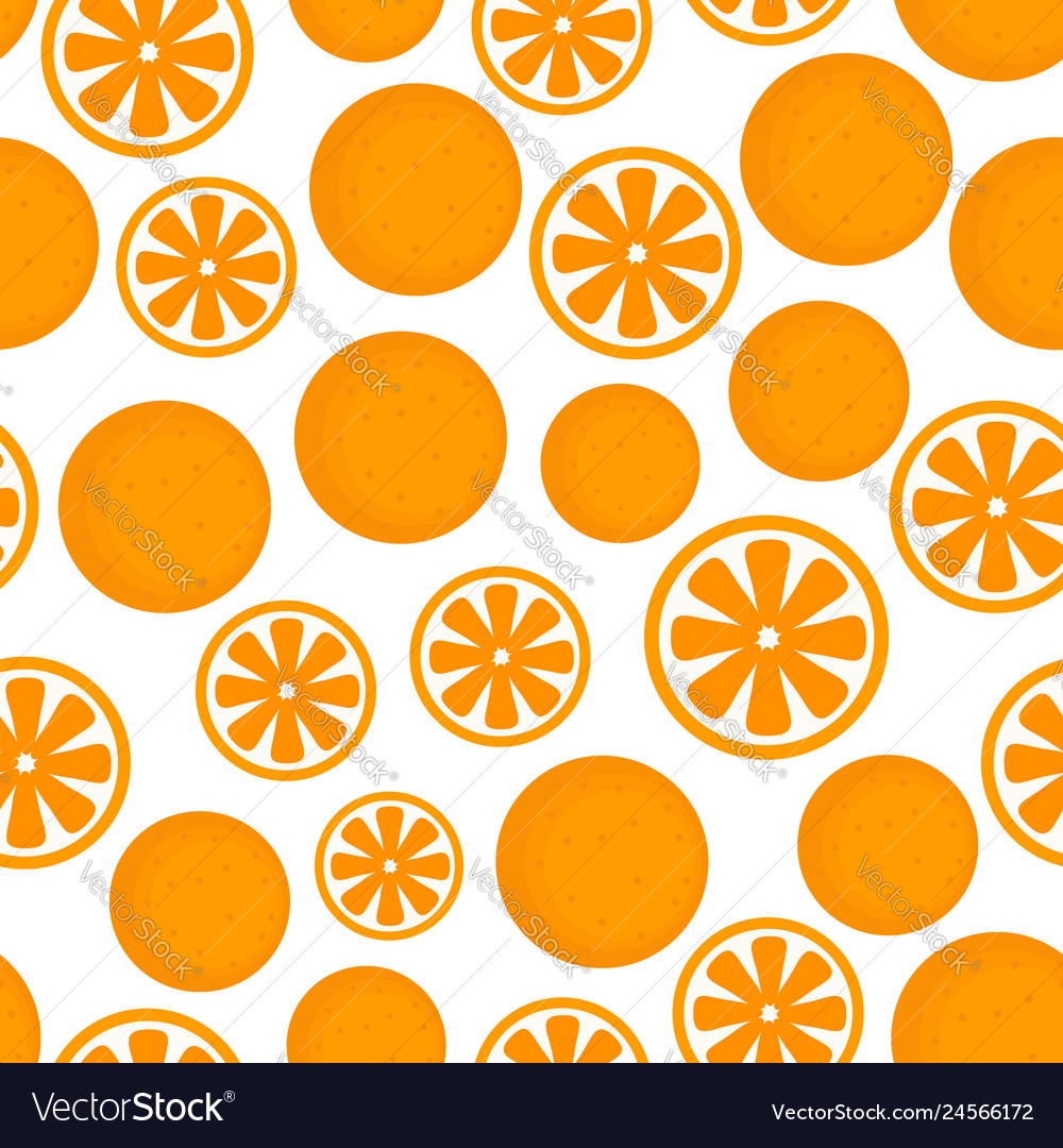 Flat fruit pattern of random orange vector image Flat fruit pattern of random orange