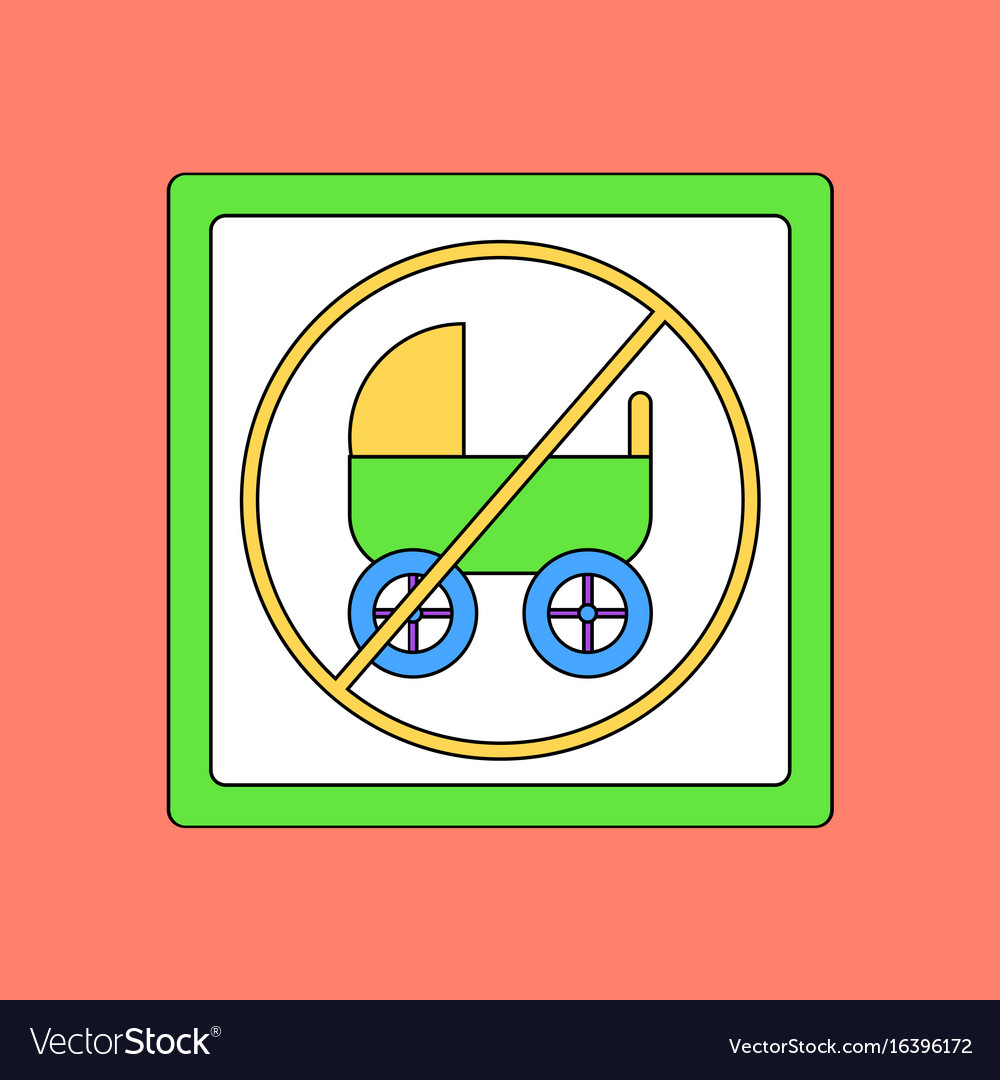 Flat icon design collection strollers not allowed