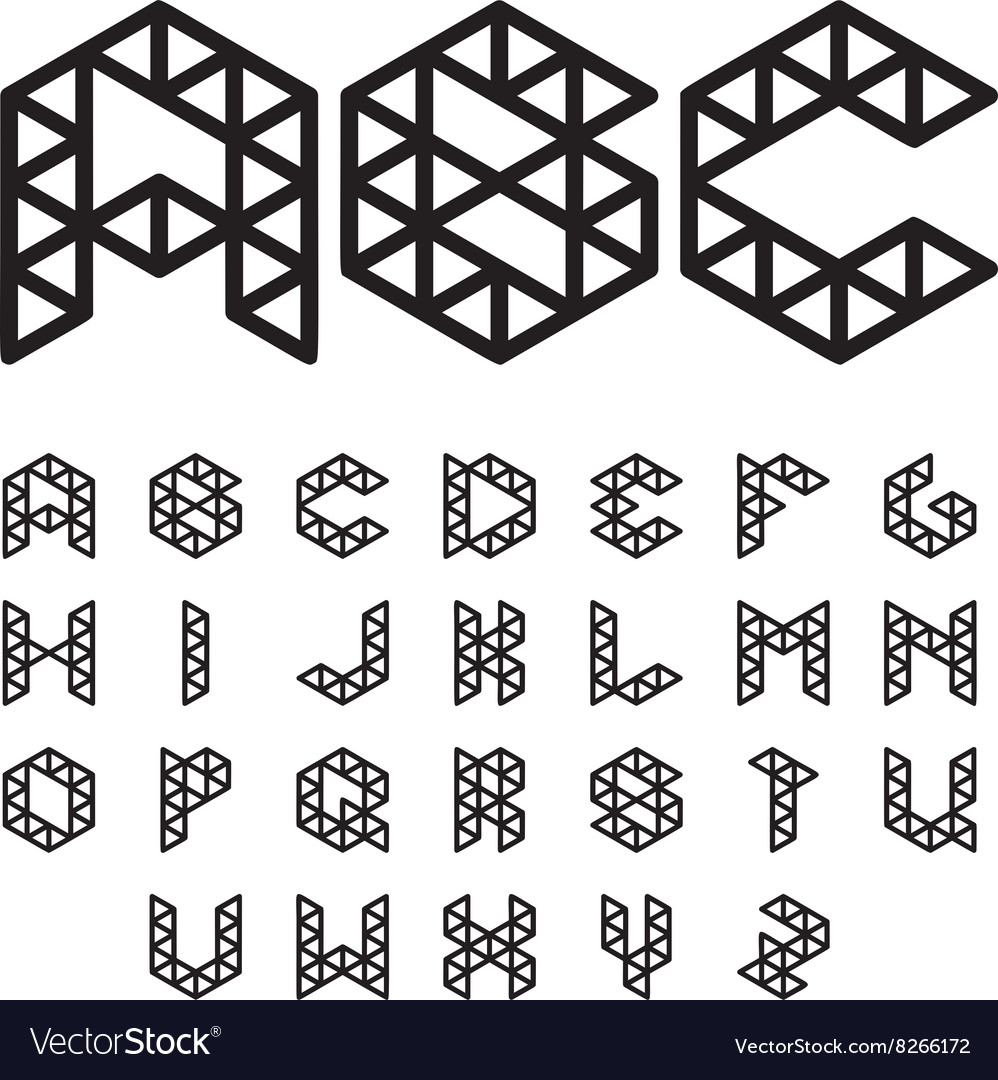 Geometric Lowpoly Font