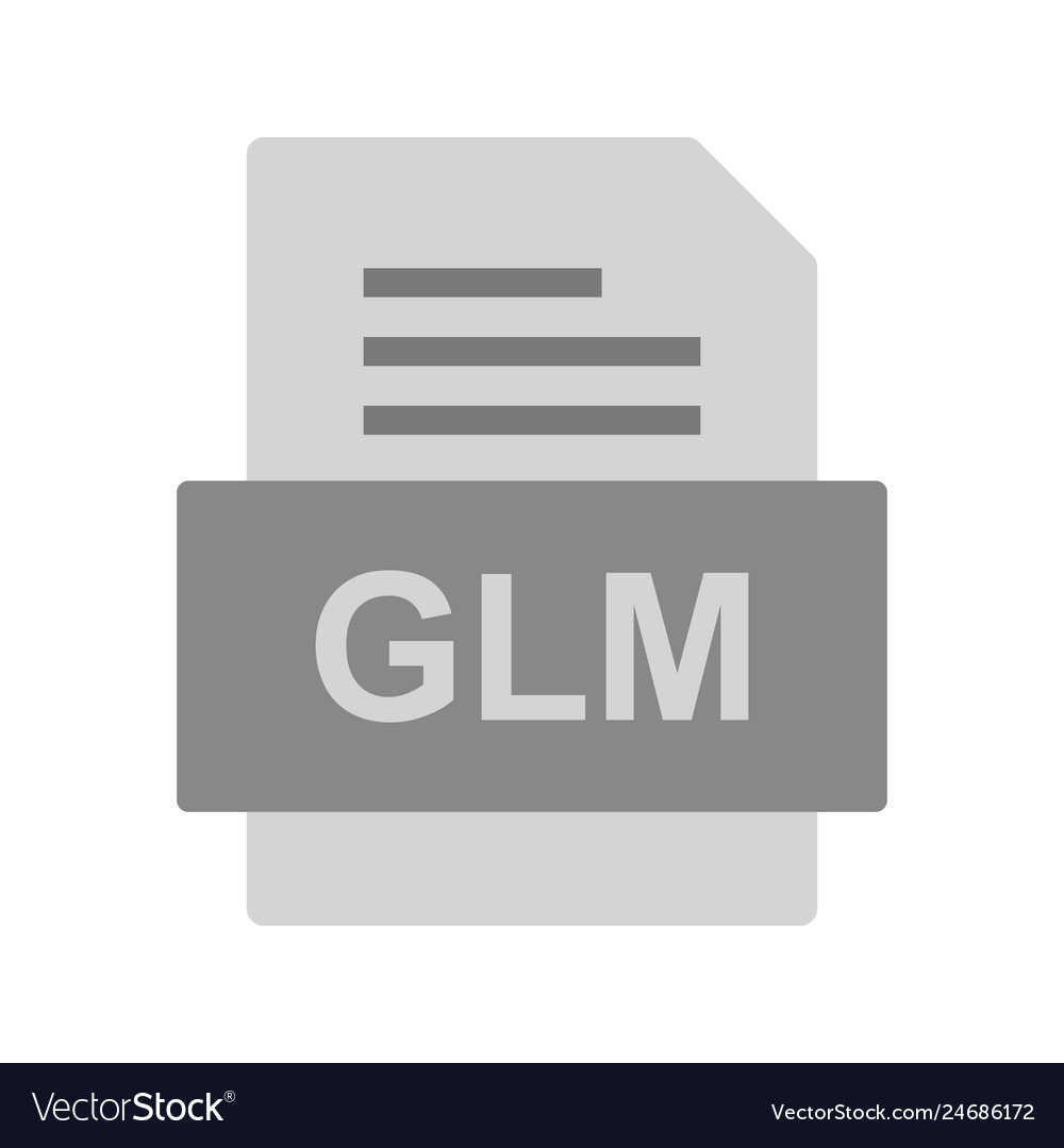 Glm file document icon Royalty Free Vector Image