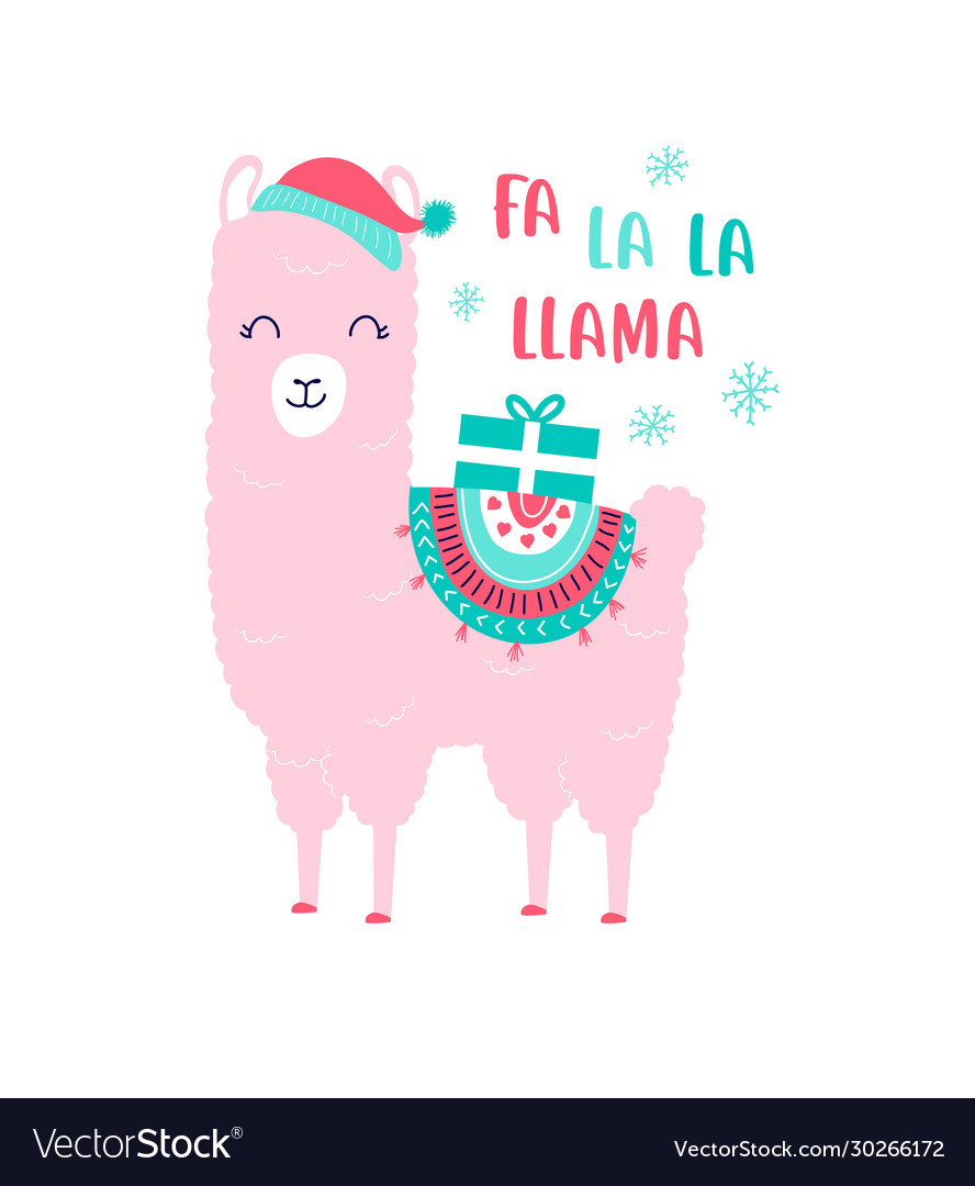 Hand drawing print design llama and slogan vector image Hand drawing print design llama and slogan