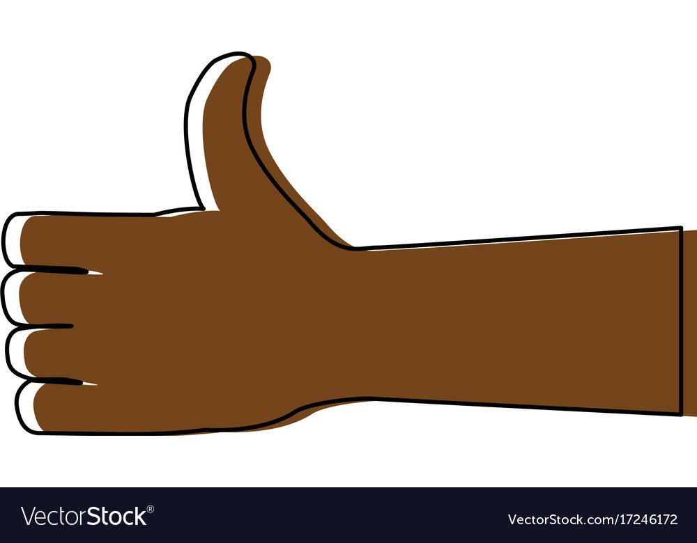 Hand showing symbol like making thumb up gesture Vector Image