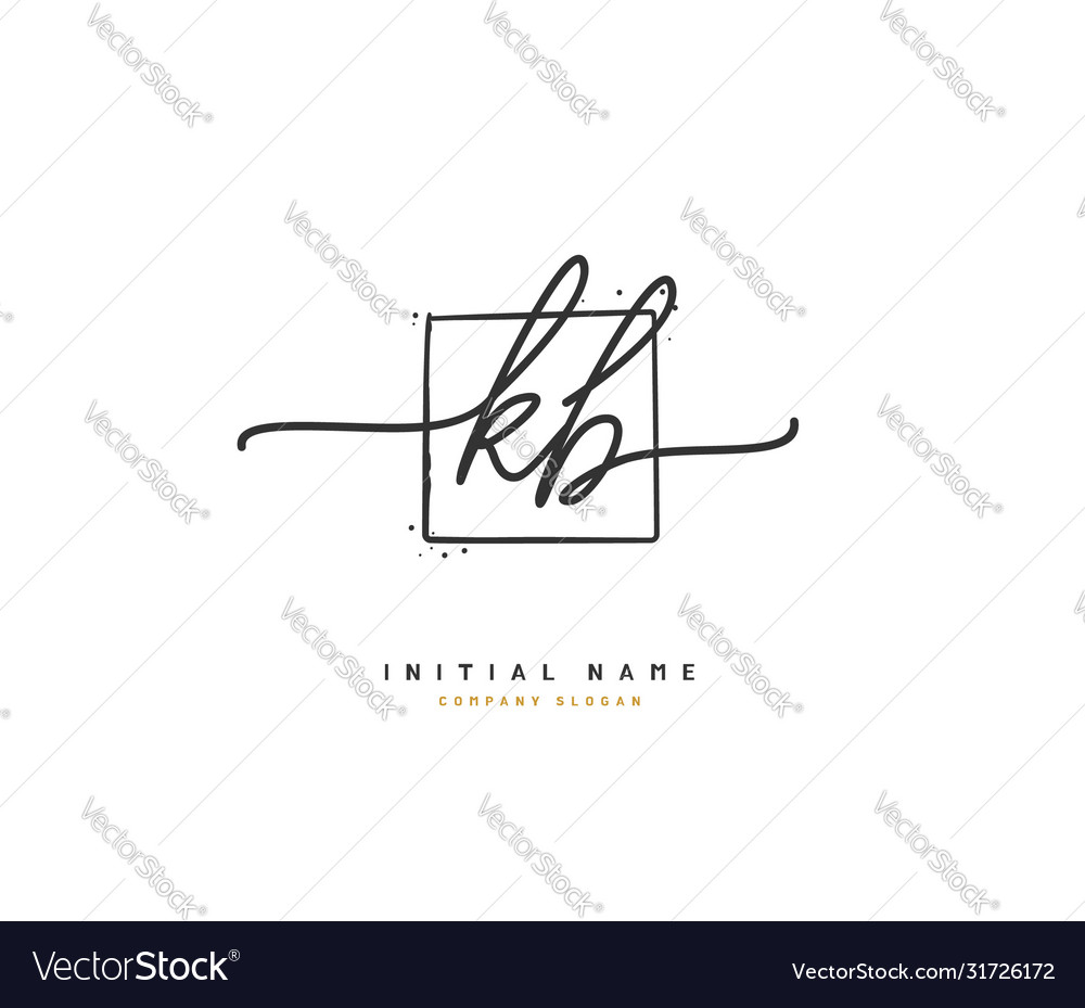 K b kb beauty initial logo handwriting