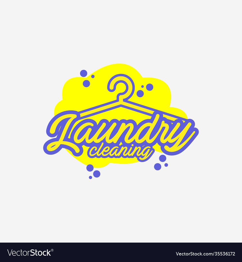 Laundry dry and cleaning logo design vintage