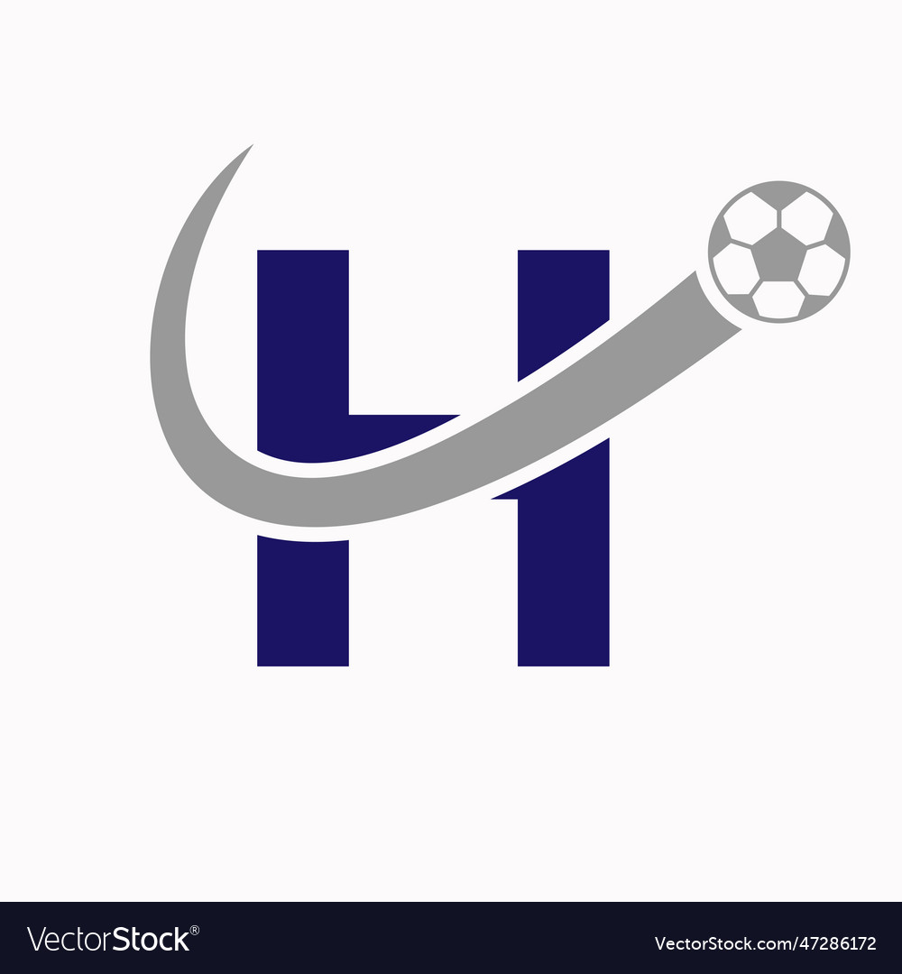 Letter h soccer logo football concept