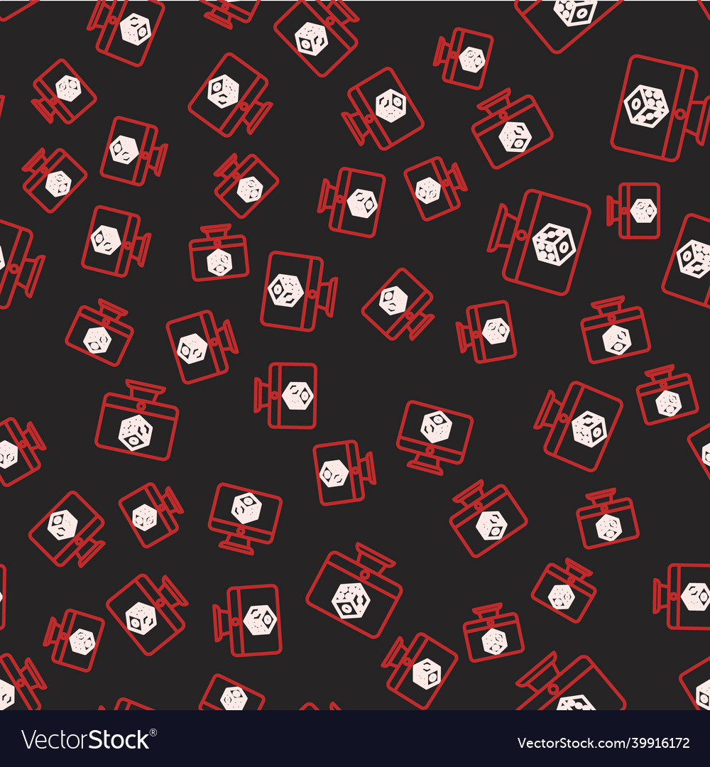 Line game dice icon isolated seamless pattern