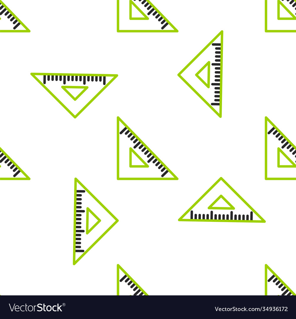 Line triangular ruler icon isolated seamless