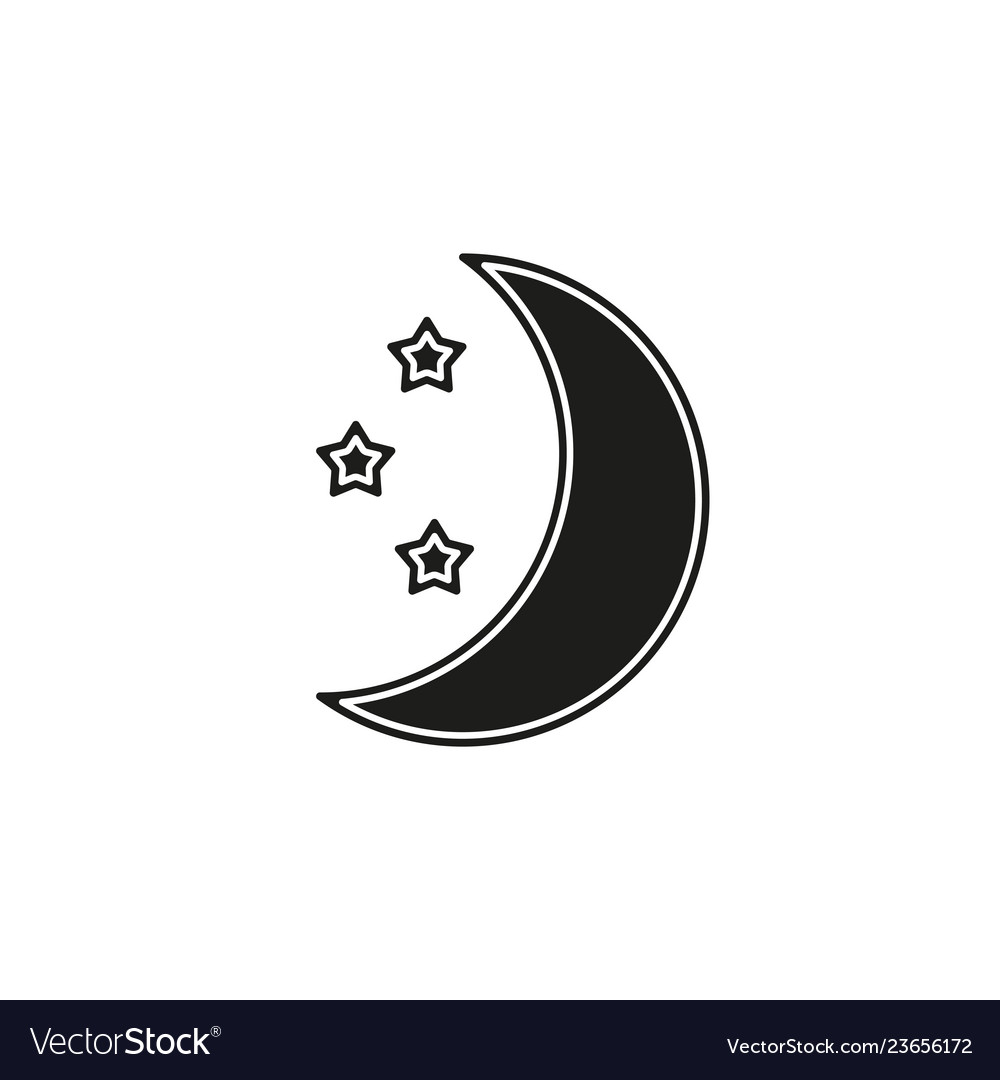 Moon star icons set night sleep isolated