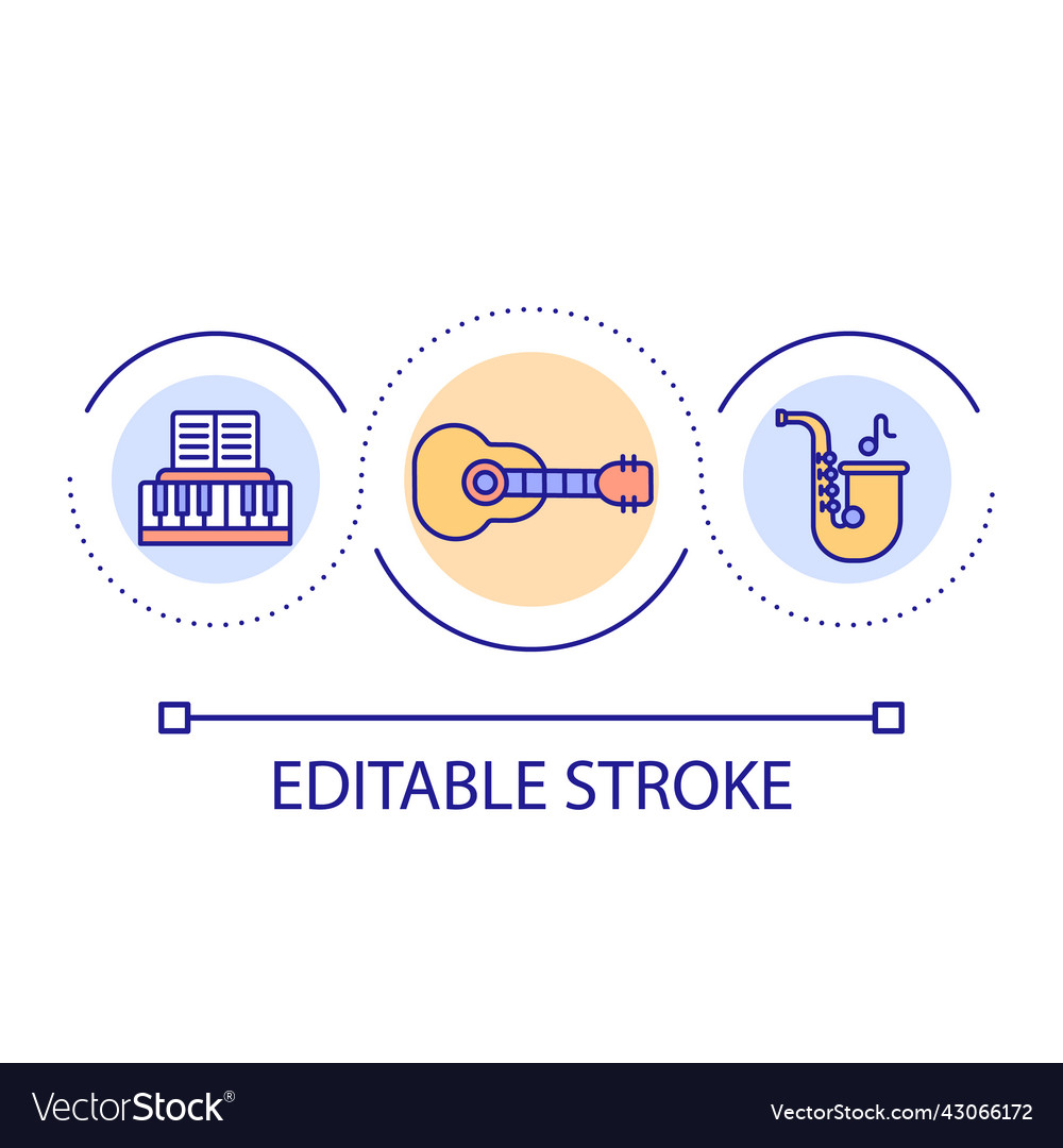 Multi-instrumentalist loop concept icon
