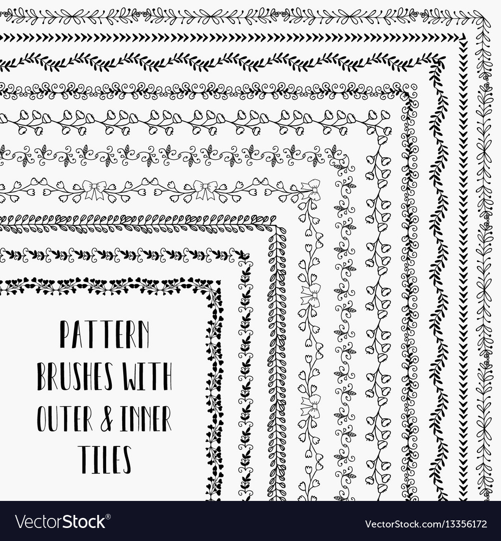 Pattern brushes with outer and inner tiles Vector Image