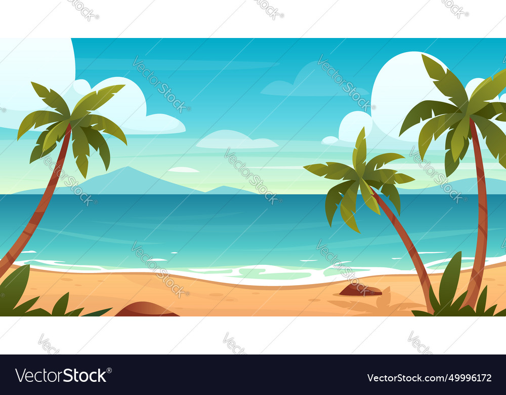 Sea Coastline Royalty Free Vector Image - Vectorstock