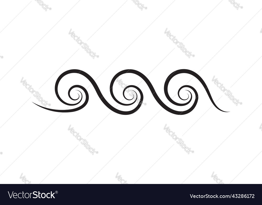 Sea icon wave design ocean logo graphic element Vector Image