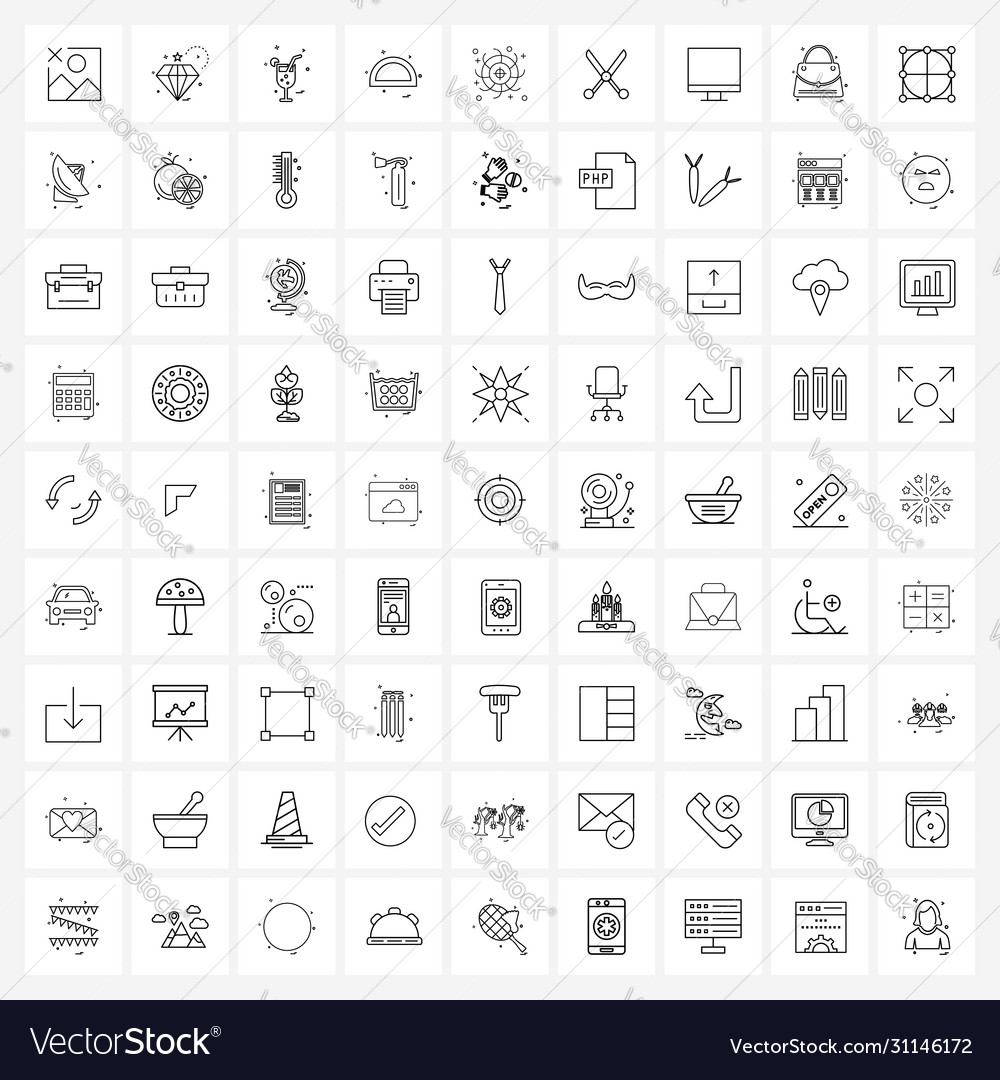 Set 81 simple line icons for web and print