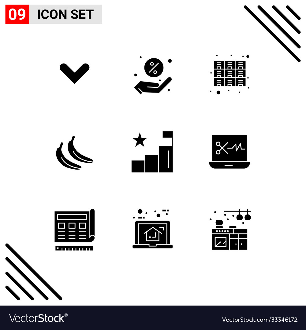 Set 9 solid glyphs on grid for graph analysis