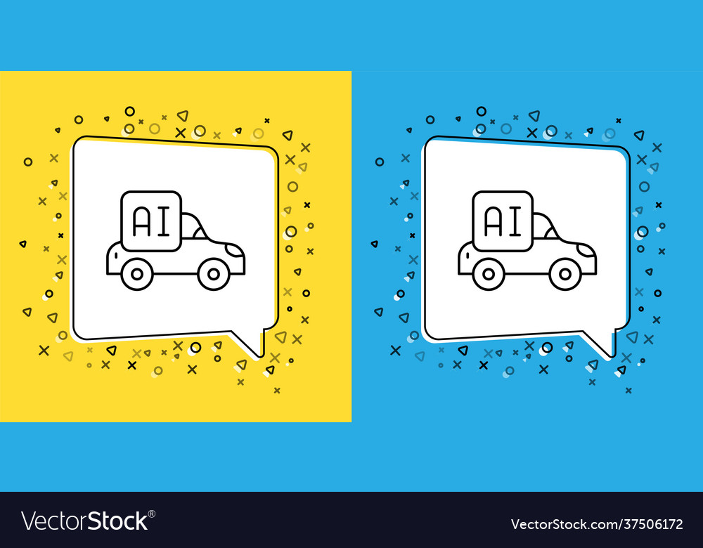 Set line autonomous artificial intelligence smart Vector Image Set line autonomous artificial intelligence smart