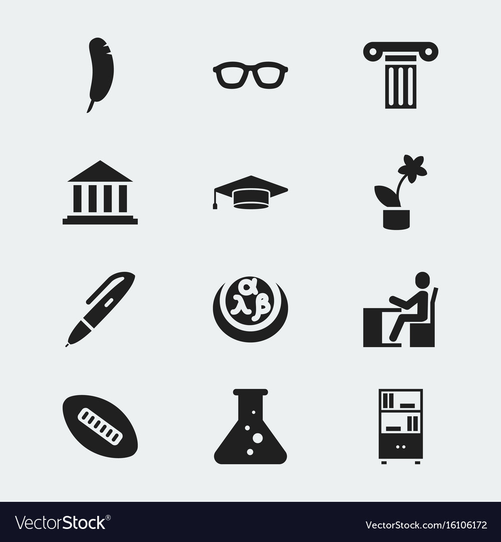 Set of 12 editable science icons includes symbols
