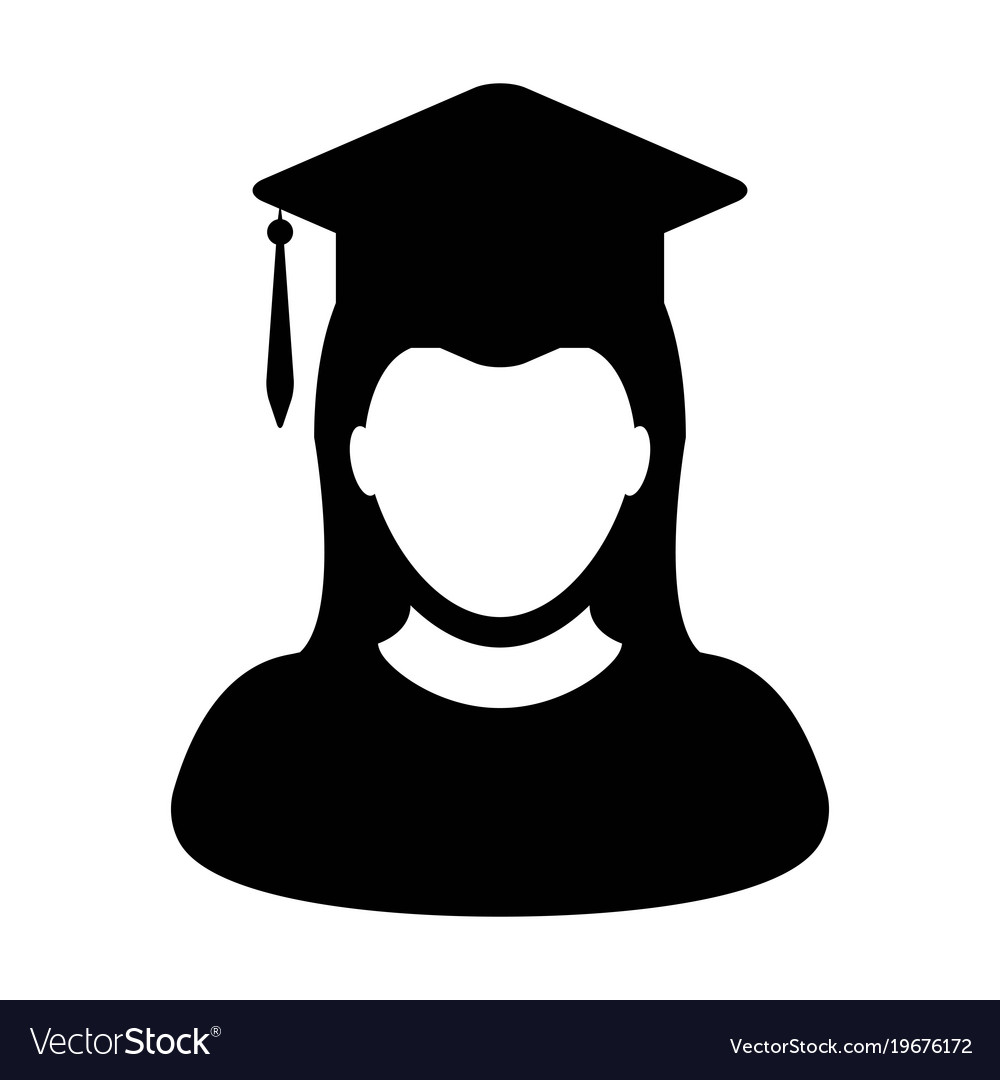 Download Student icon graduation with mortar board for Vector Image