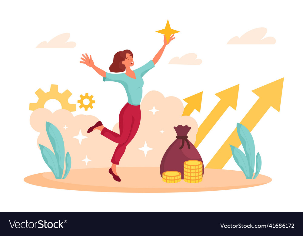 Success business woman Royalty Free Vector Image