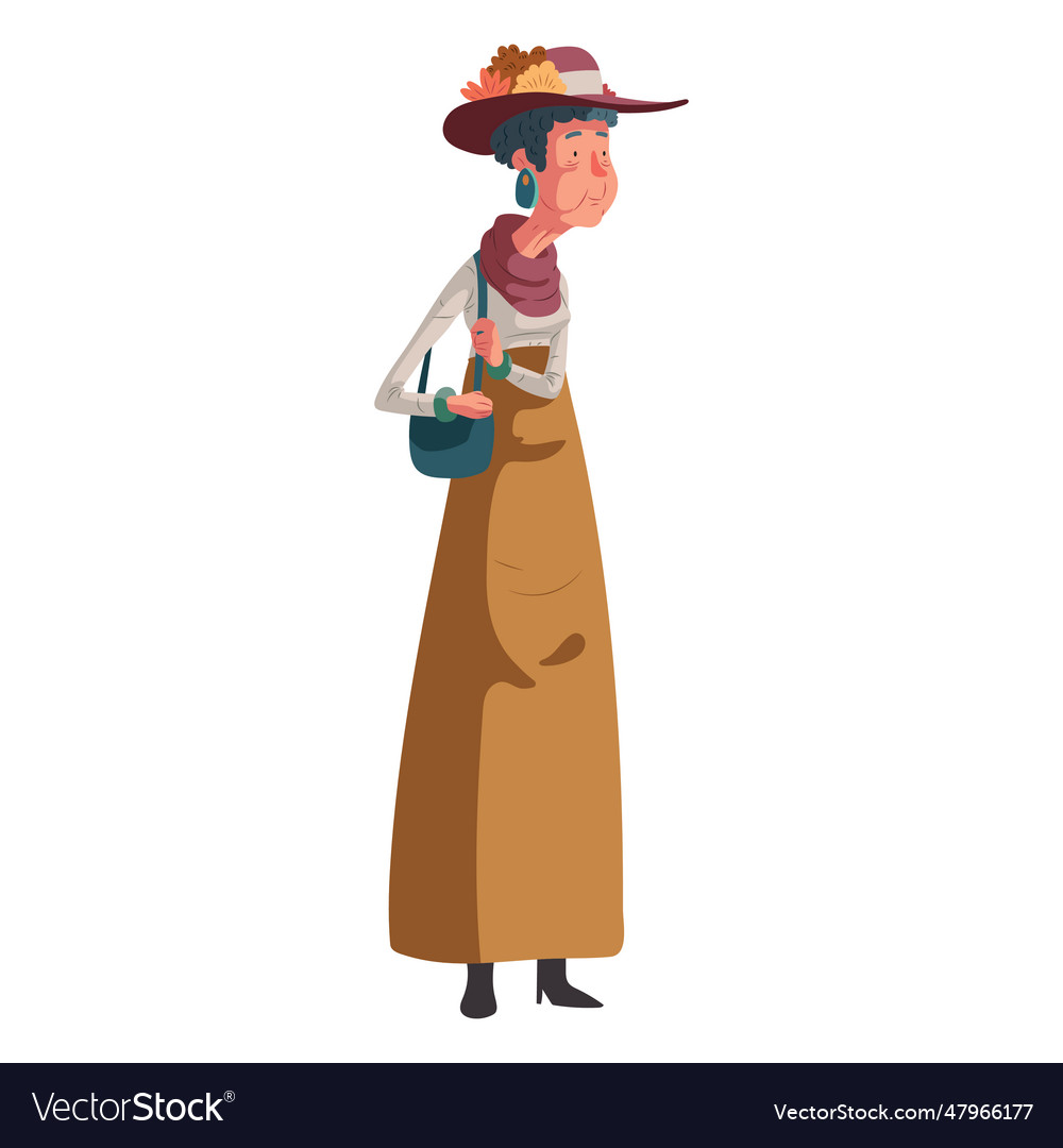 Character British Old Woman Royalty Free Vector Image