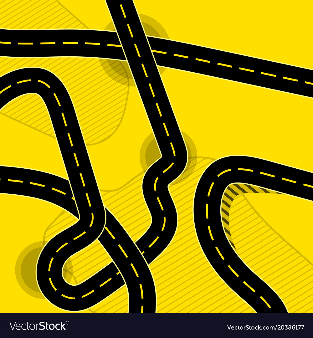 Different roads background Royalty Free Vector Image