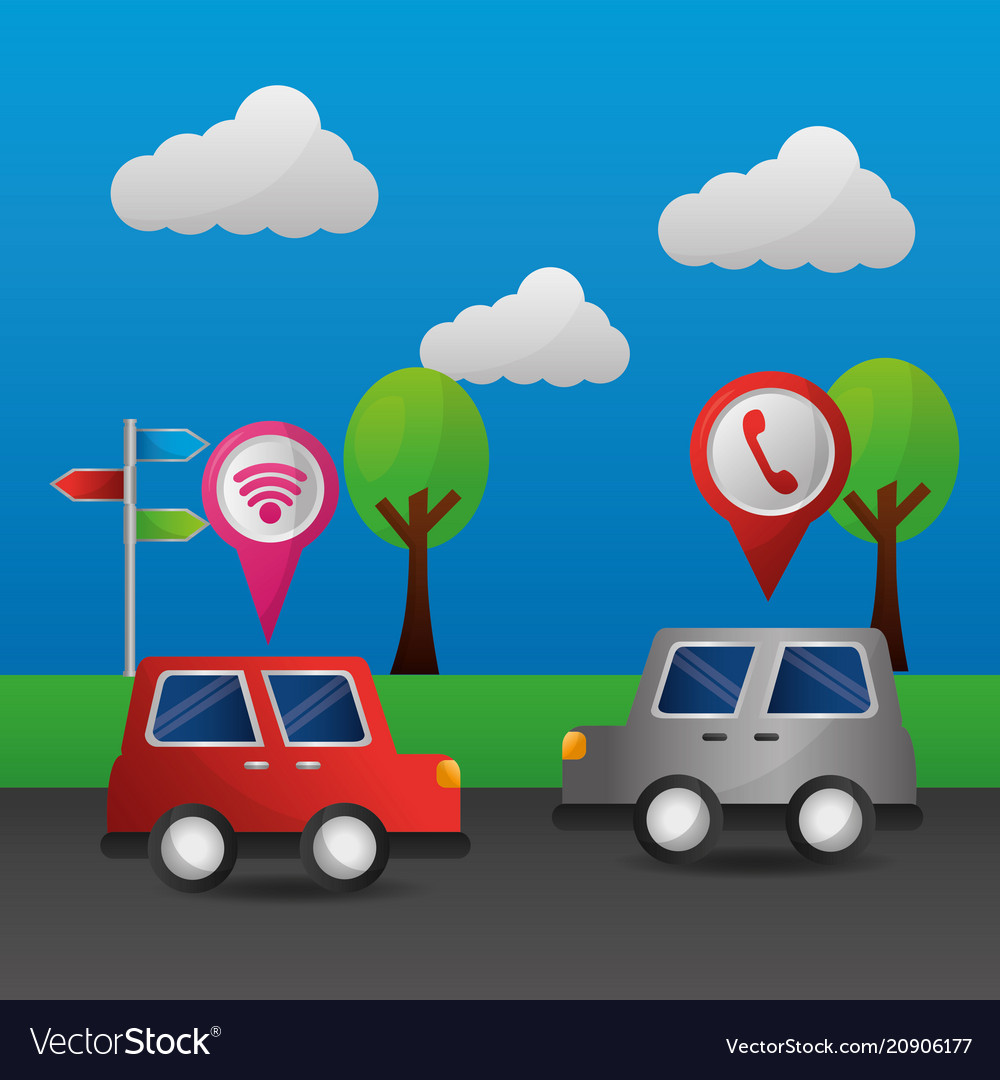 Gps navigation application vector image Gps navigation application