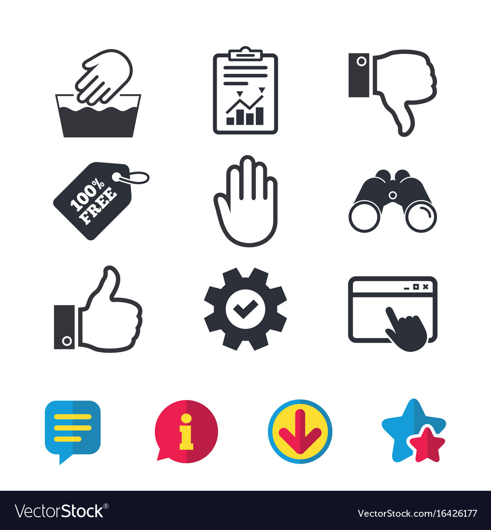 Hand icons like and dislike thumb up symbols