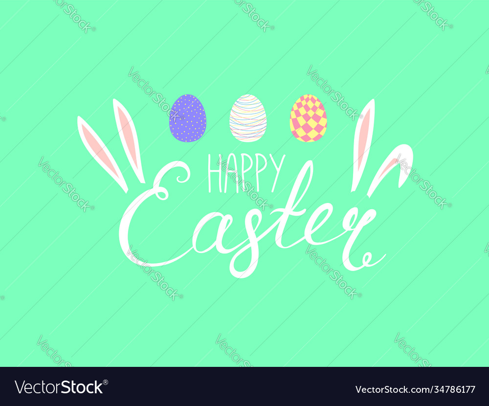 Happy easter lettering Royalty Free Vector Image