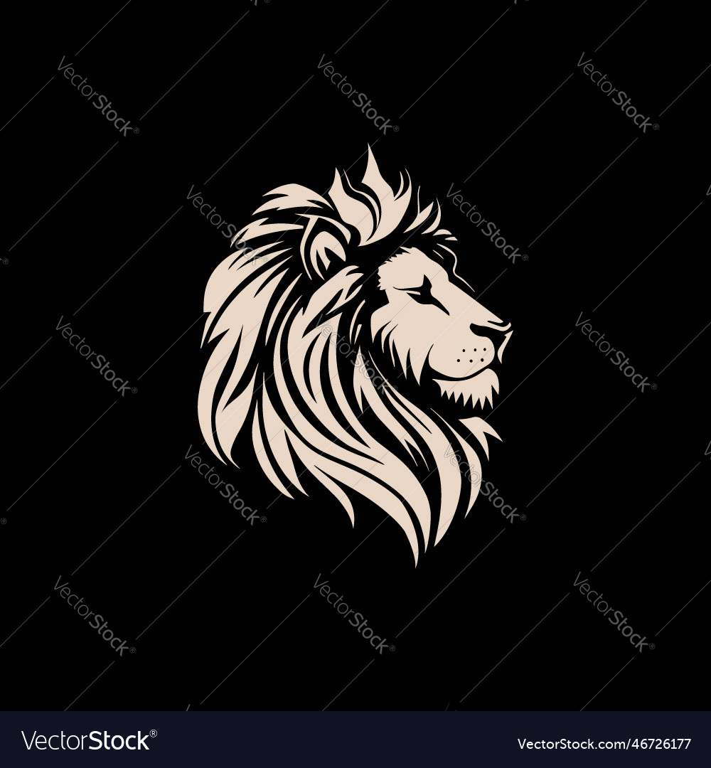 Lion head face logo symbol Royalty Free Vector Image