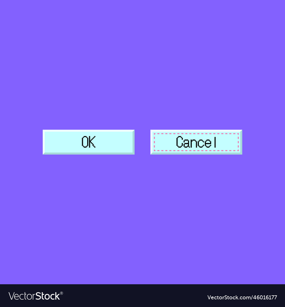 Retro Computer UI Buttons - OK & Cancel