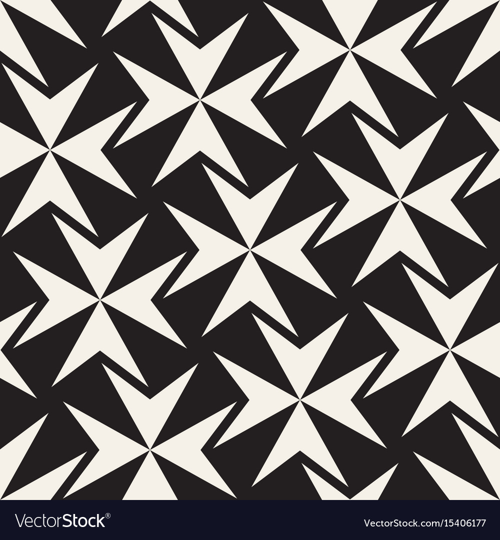 Seamless black and white cross lattice pattern Vector Image