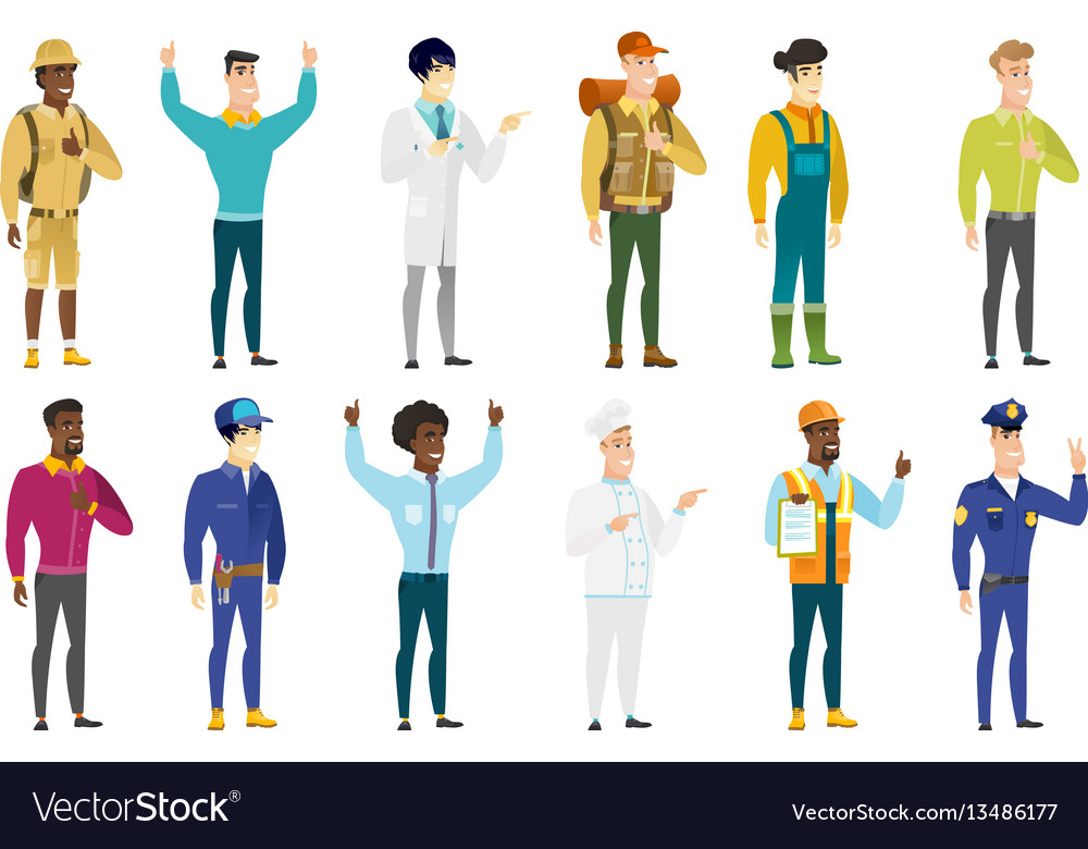 Set of professions characters vector image Set of professions characters