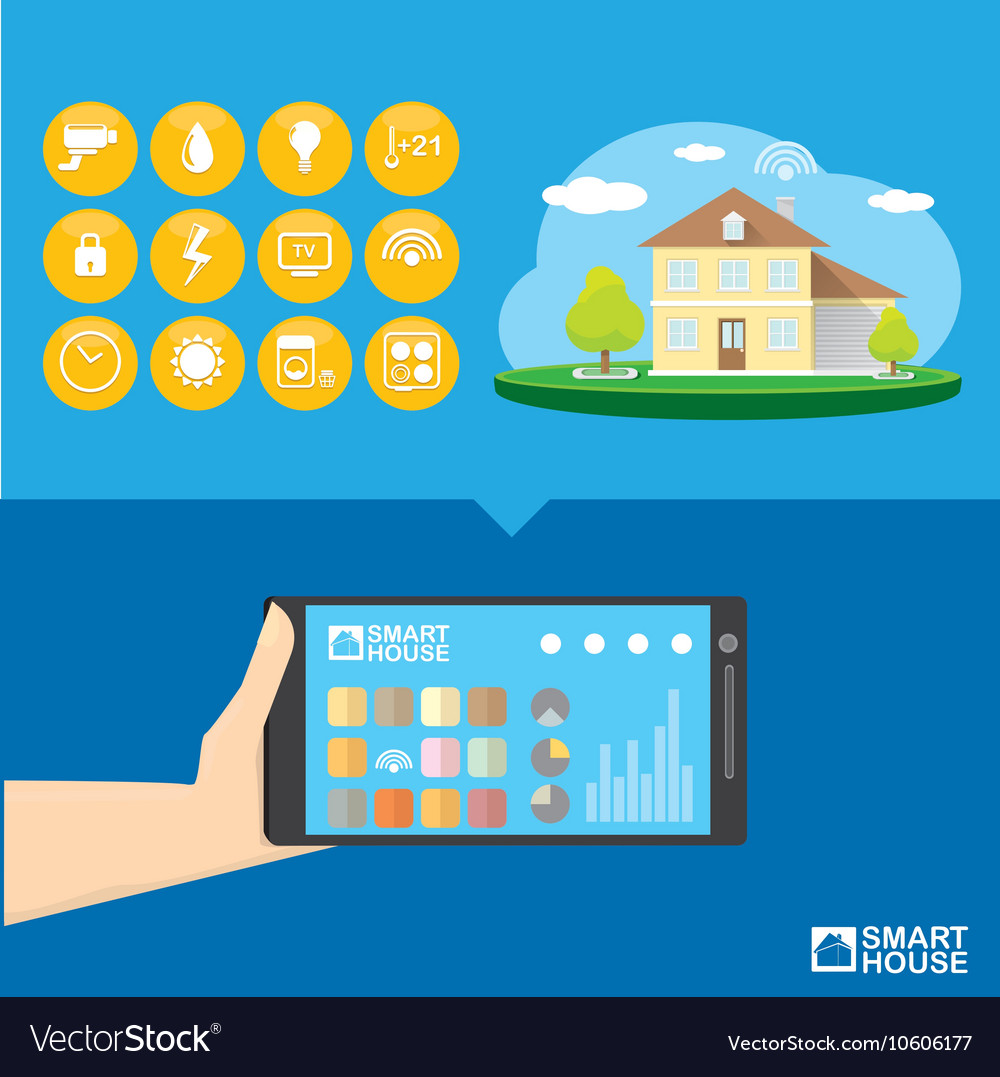 Smart house control concept Royalty Free Vector Image