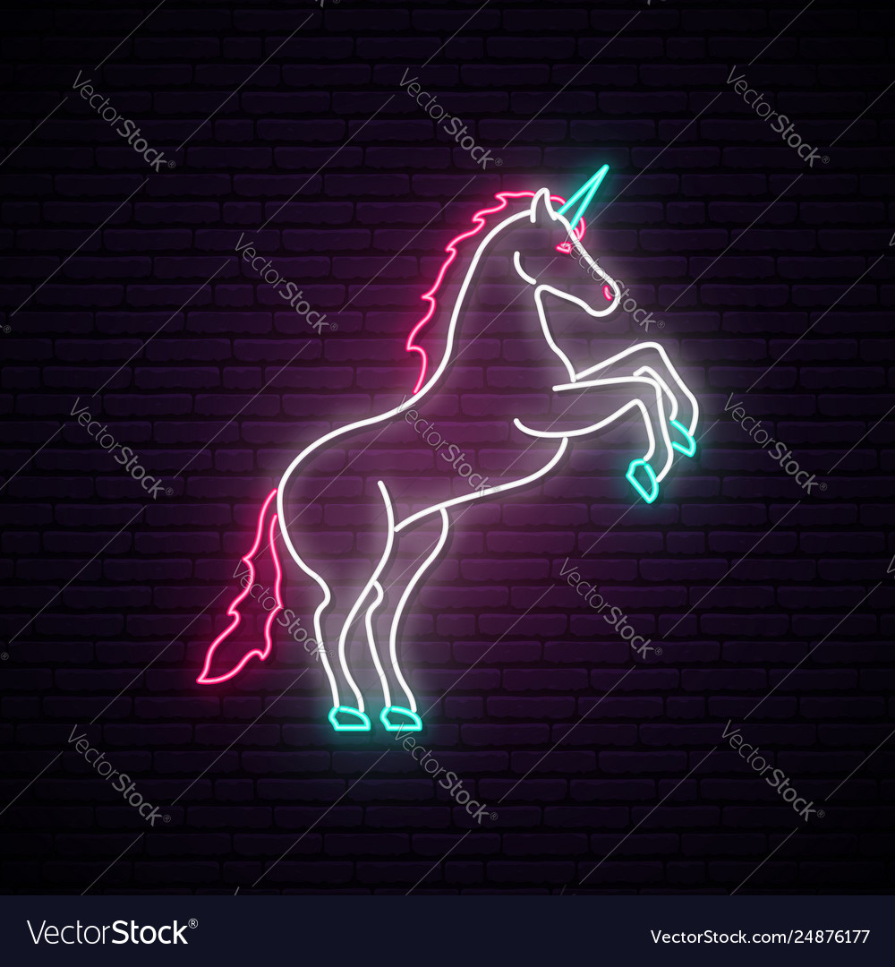 Unicorn neon sign magical standing