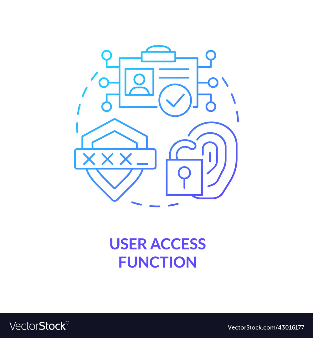 User access function blue gradient concept icon vector image User access function blue gradient concept icon