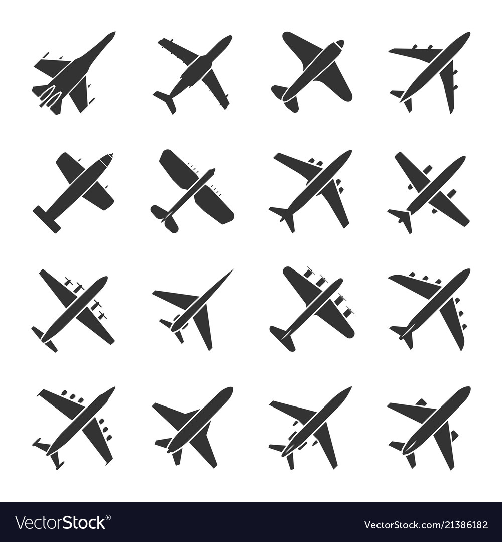 Aircraft icon set vector image Aircraft icon set