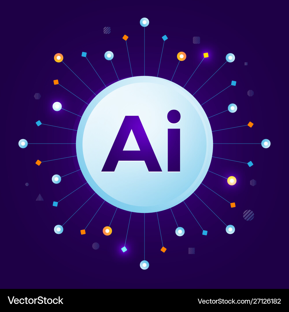 Artificial intelligence logo Royalty Free Vector Image