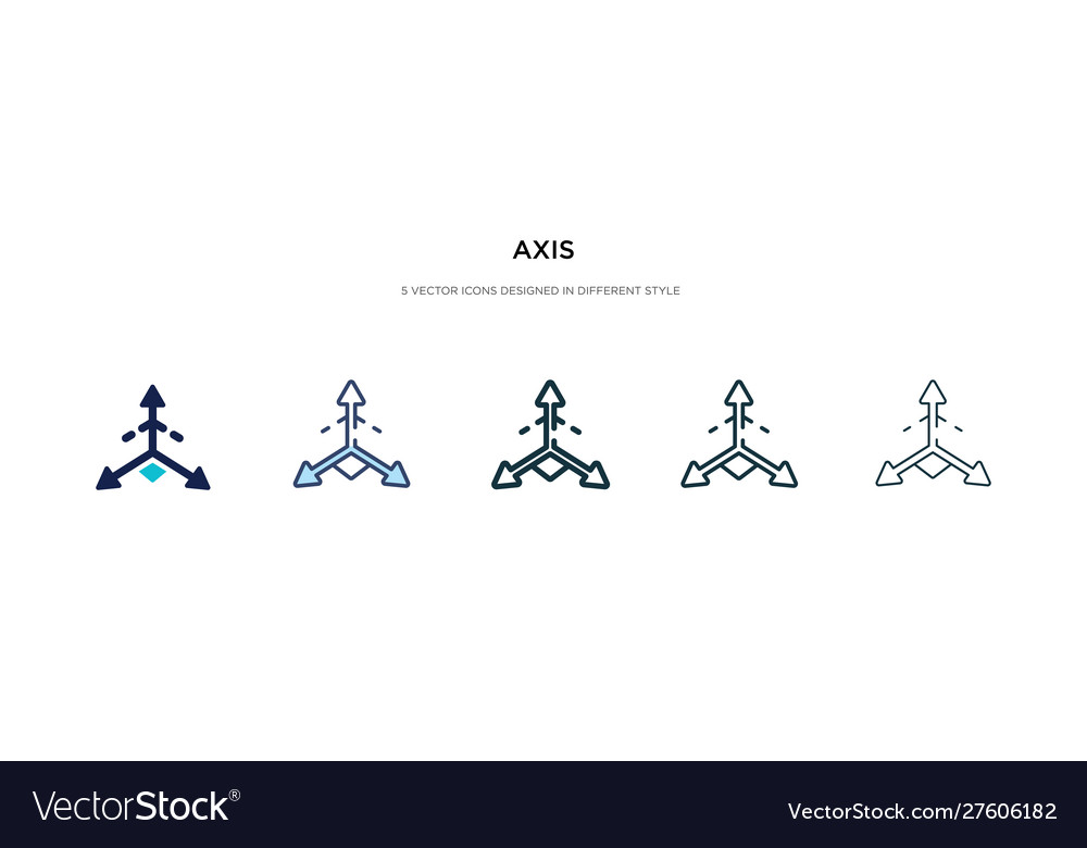 Axis icon in different style two colored