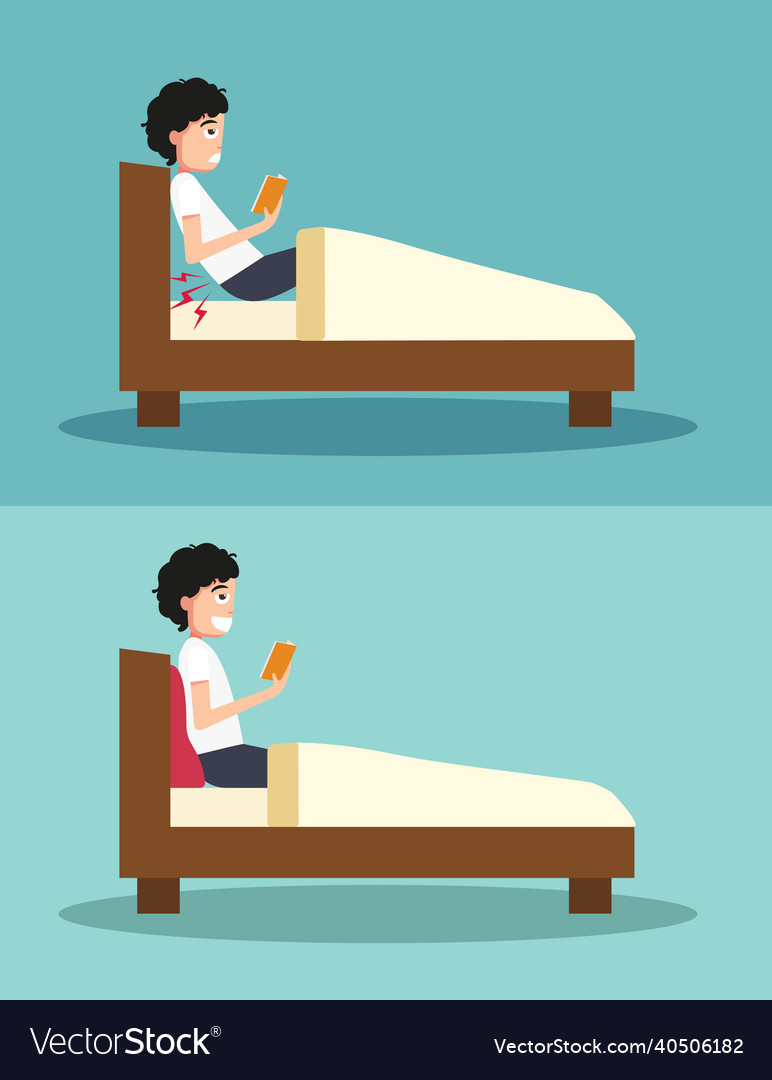 Best and worst positions for read a book Vector Image