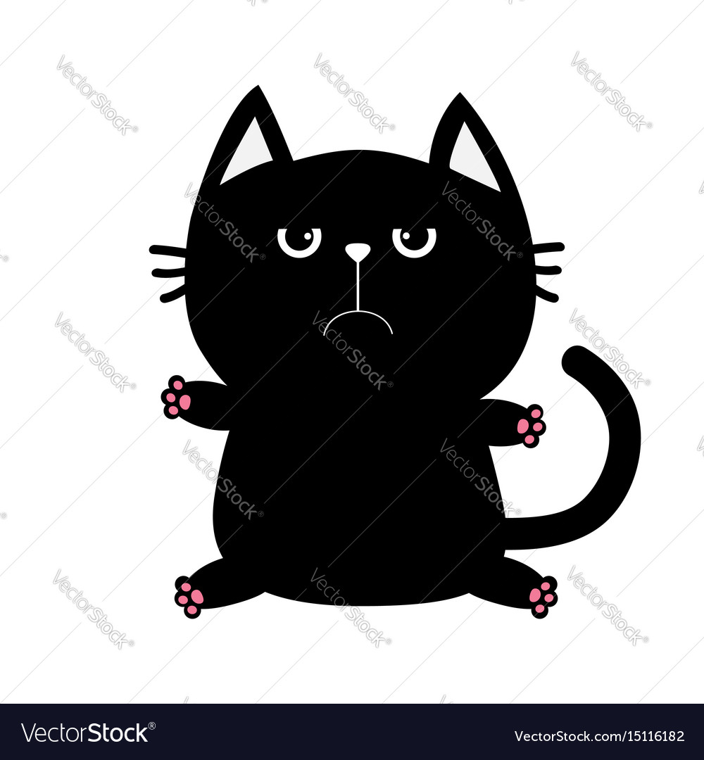 Cute black cat icon Royalty Free Vector Image - VectorStock