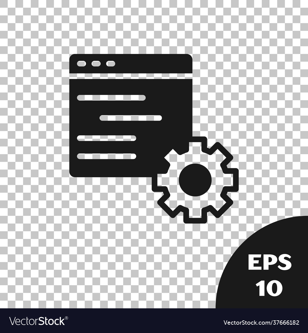 Black computer api interface icon isolated vector image Black computer api interface icon isolated