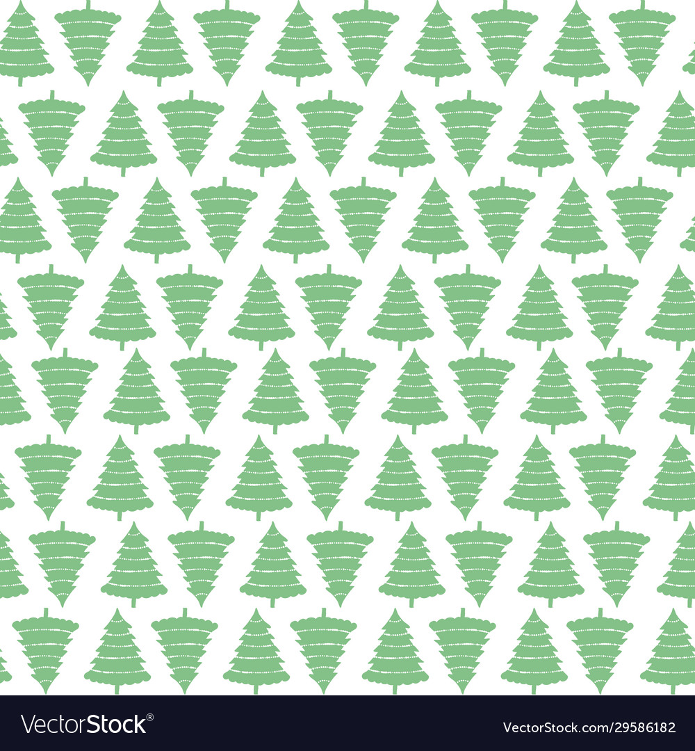 Christmas tree seamless repeat pattern vector image Christmas tree seamless repeat pattern