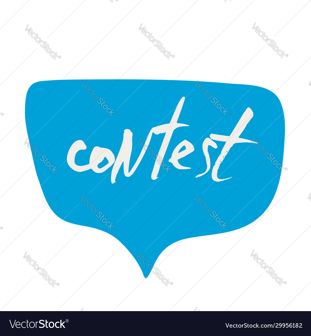 Contest hand drawn text stylized word Royalty Free Vector