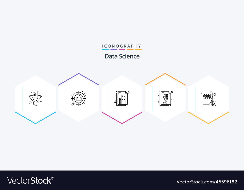 Data science 25 line icon pack including error