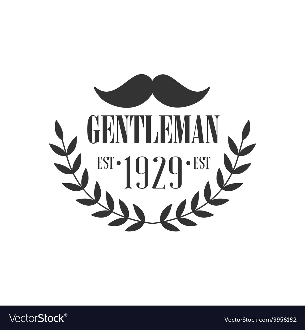 Gentleman club label design with moustache