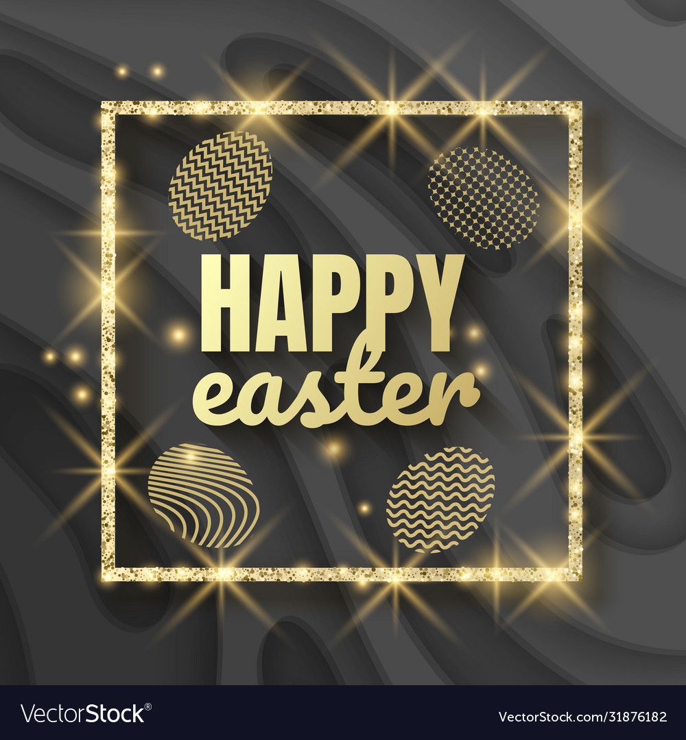 Happy easter greeting card paper cut background