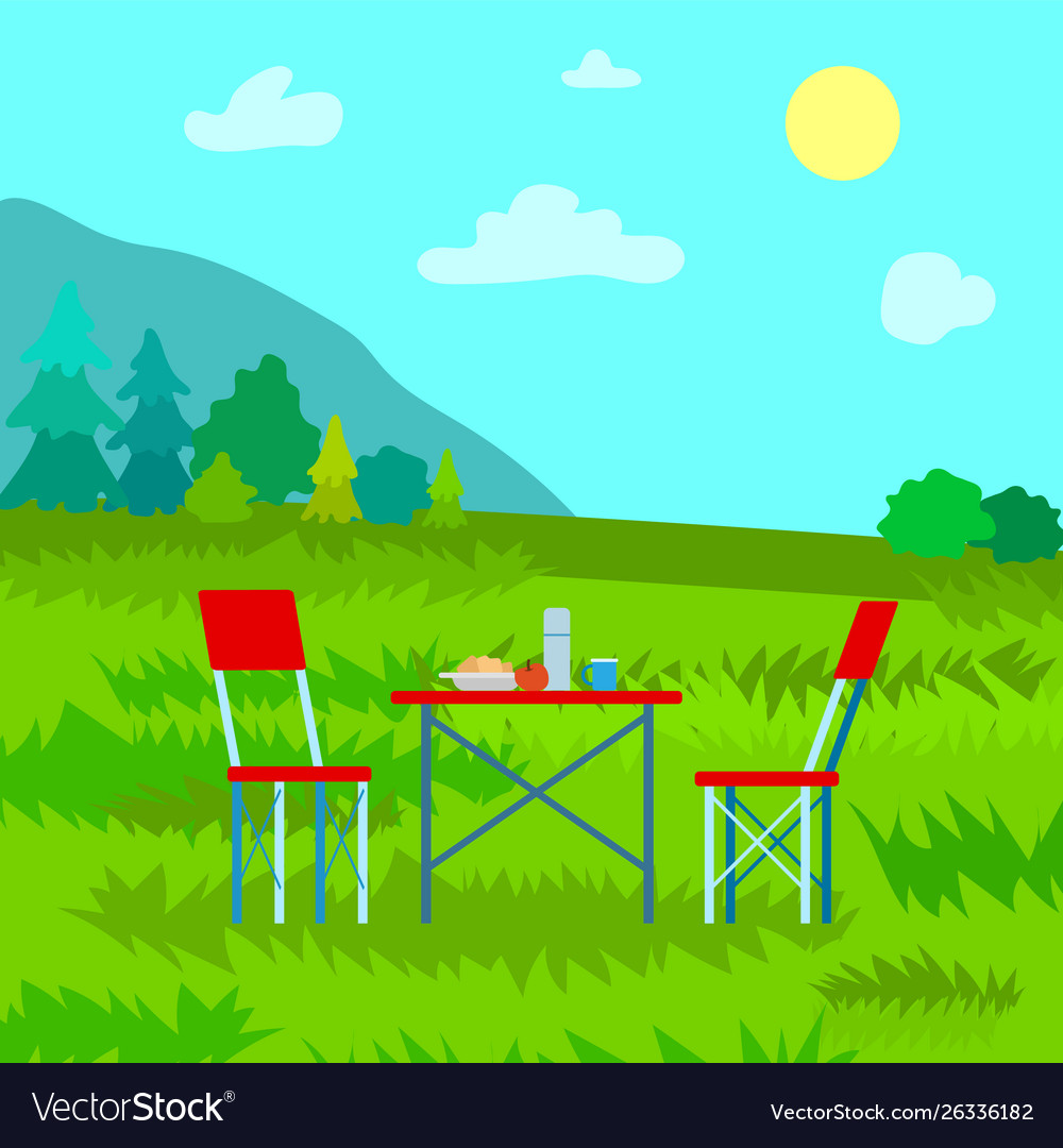 Landscape view on top dinning mountains Royalty Free Vector