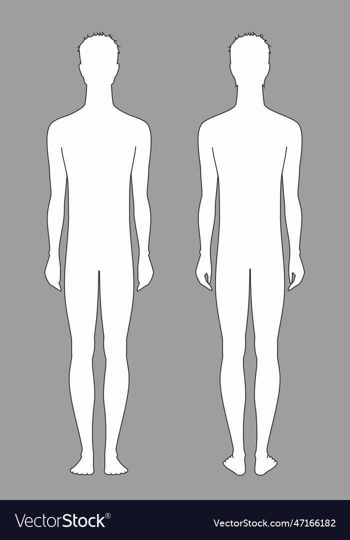 Male figure template fashion croquis Royalty Free Vector