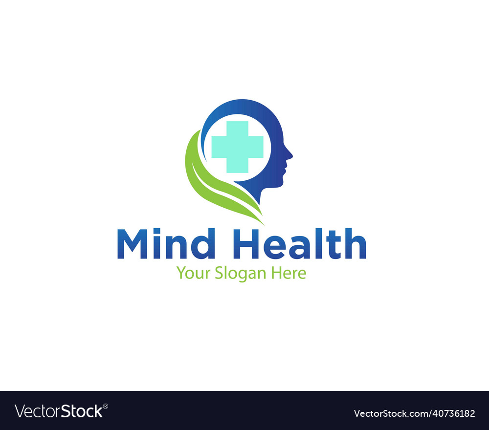 Mind health logo for medical service and clinic Vector Image